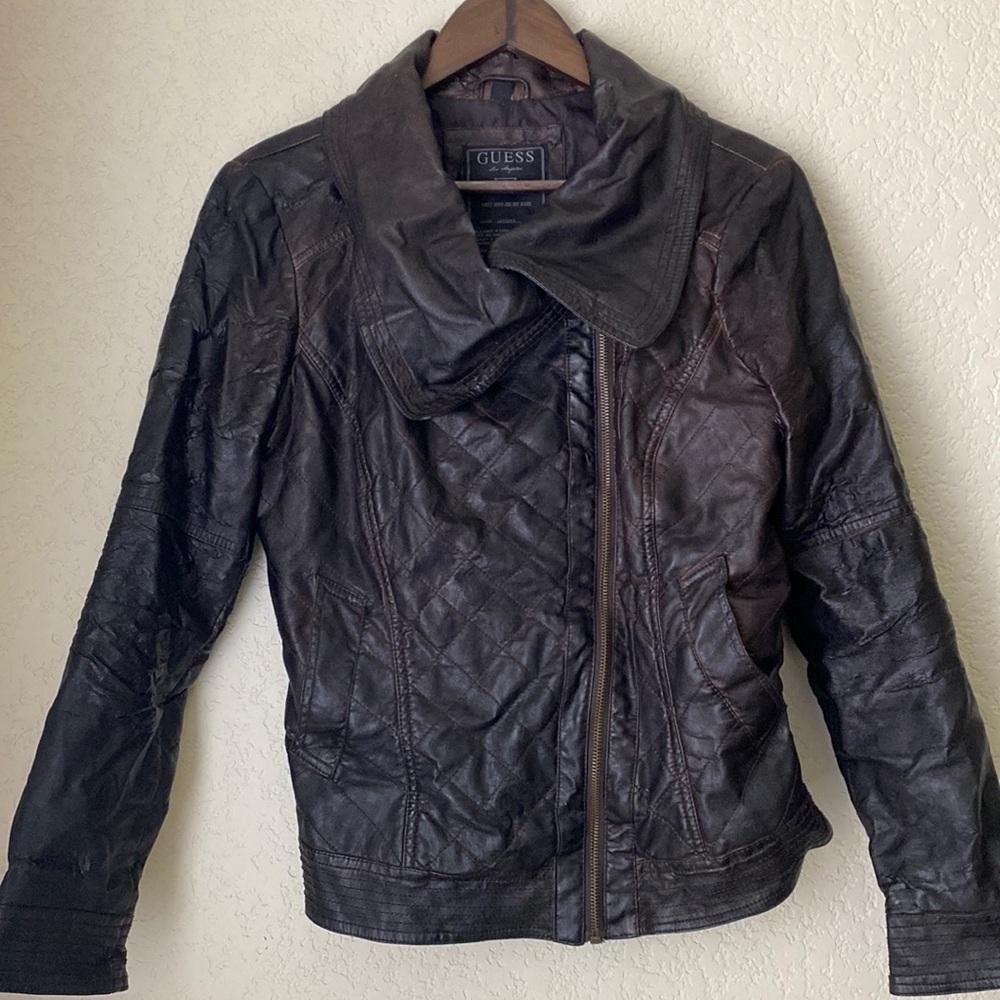 Size M GUESS Leather Jacket